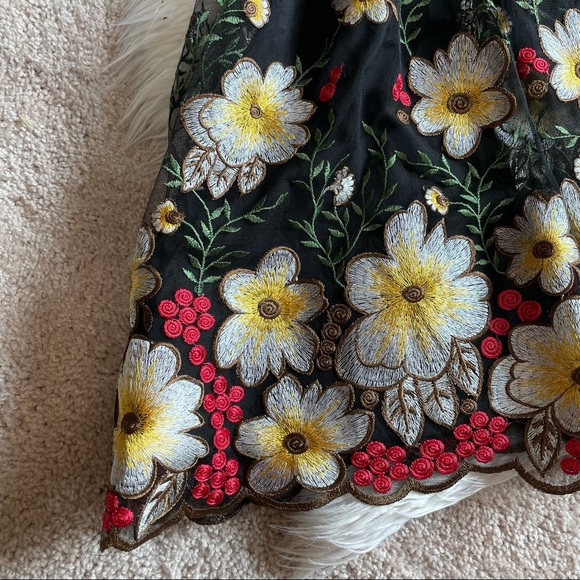 Alice+Olivia Black Becca Pouf Embroidered Dress - Picture 5 of 7